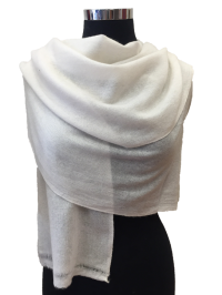 Ivory Pure Cashmere Stole - Eastern Silk