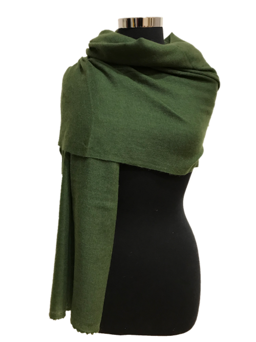 Forest Green Pure Cashmere Stole - Eastern Silk