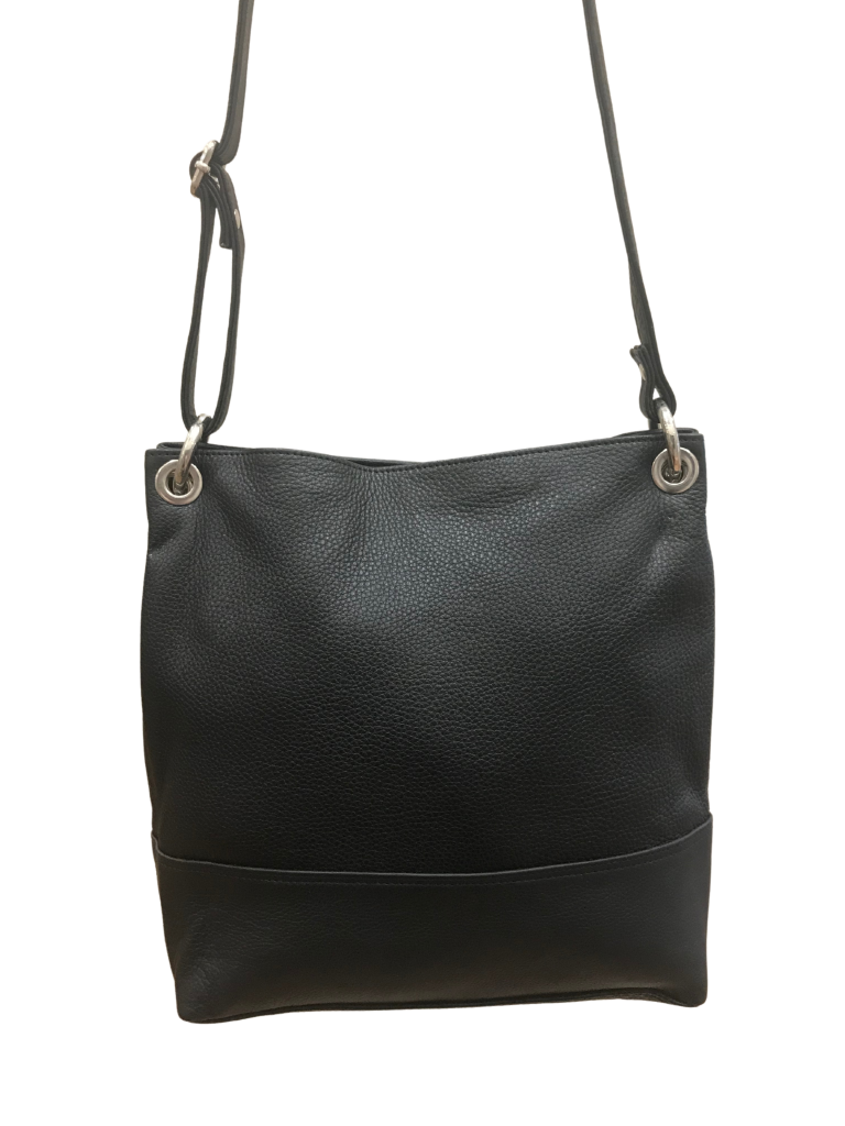 Leather Bag black Eastern Silk