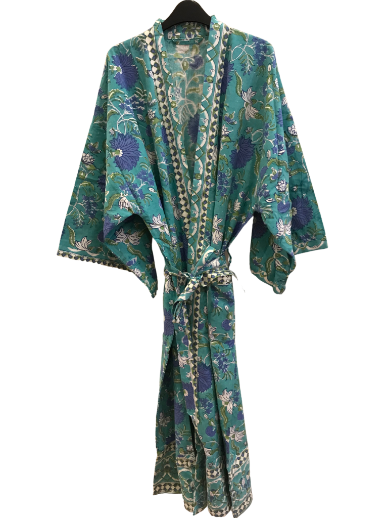 Kimono Cotton Block Print|Size XL - Eastern Silk